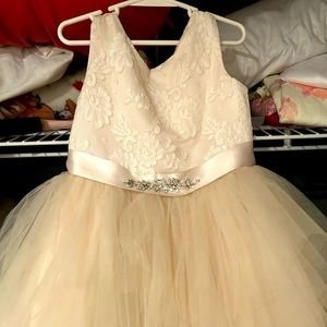 Girls Champagne Formal Dress-Flower Girl-Photo Shoot-Pageant & More